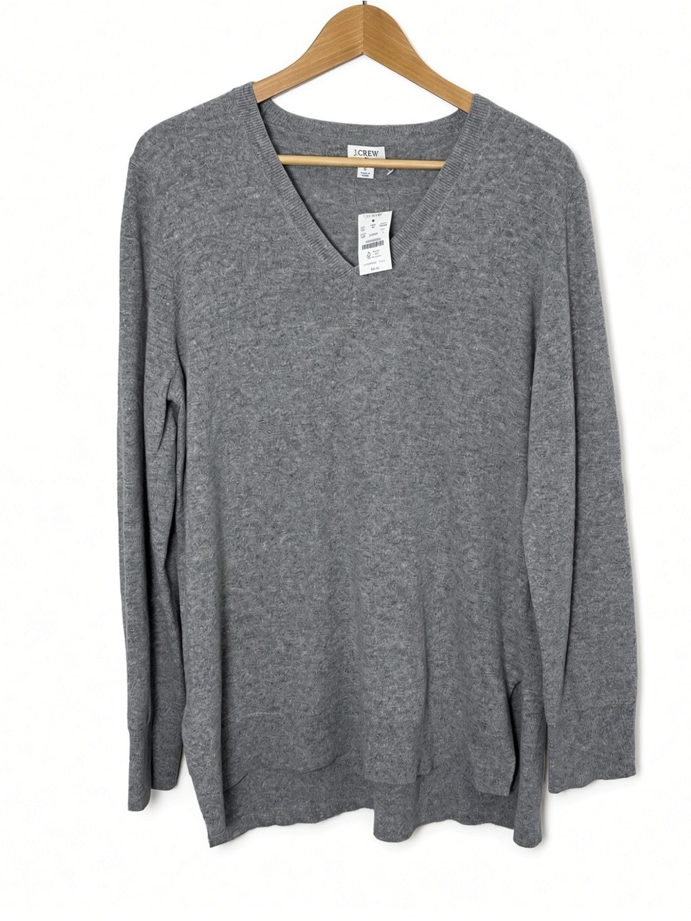 NWT J.Crew Re-Imagined Men’s Gray Heather V-Neck Sweater L Wool Blend BB086